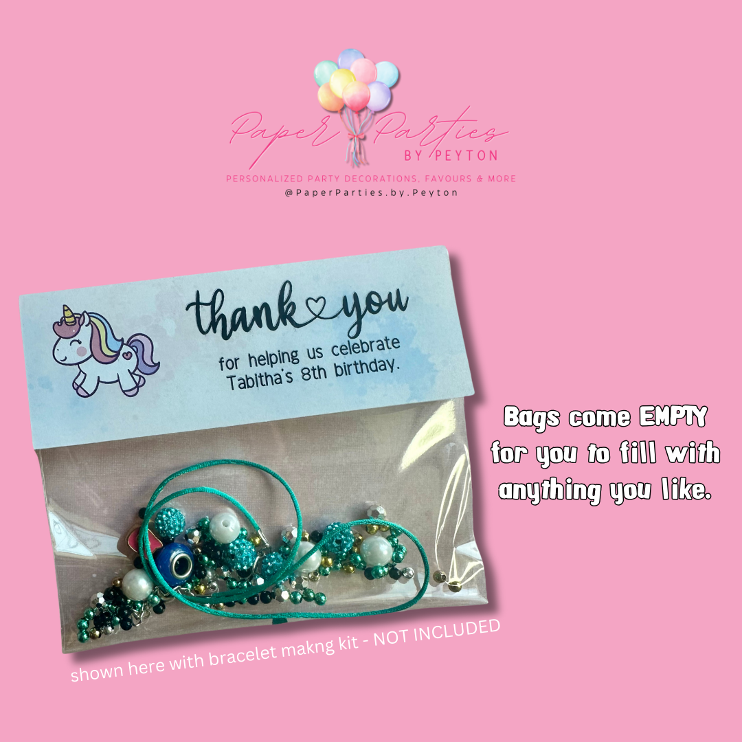 Treat Bag | Custom Unicorn Theme - Birthday Party Treat Bag