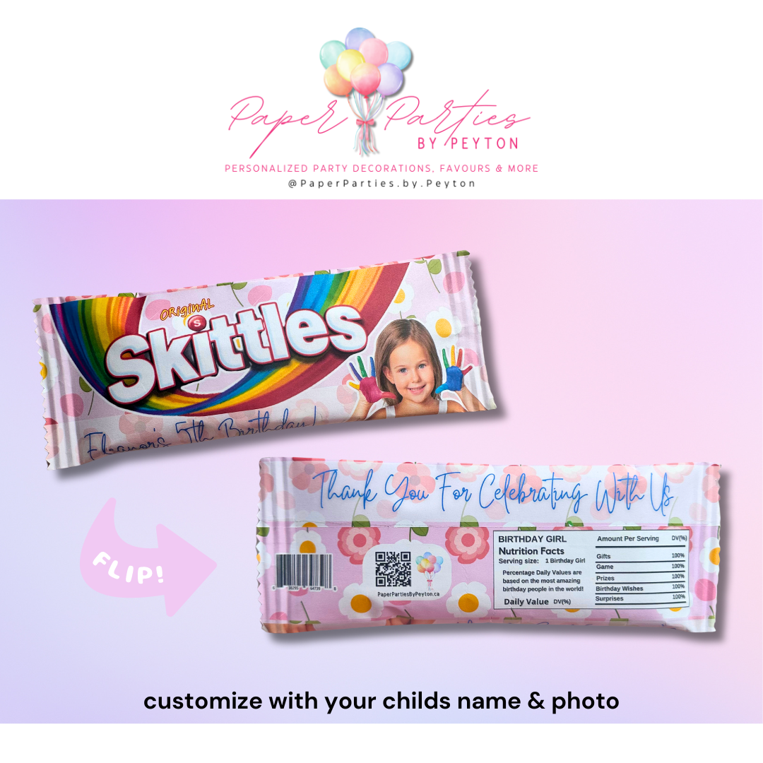 Party Favor |Skittles Bite Size Candy Custom Party Favor