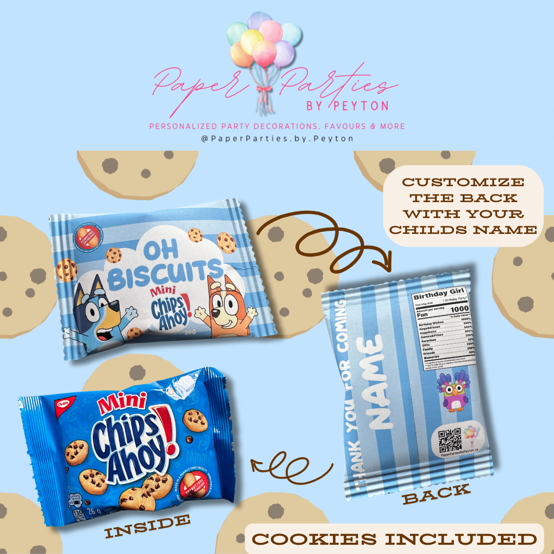 Party Favor | Custom "Oh Biscuits" Chips Ahoy! Party Favor