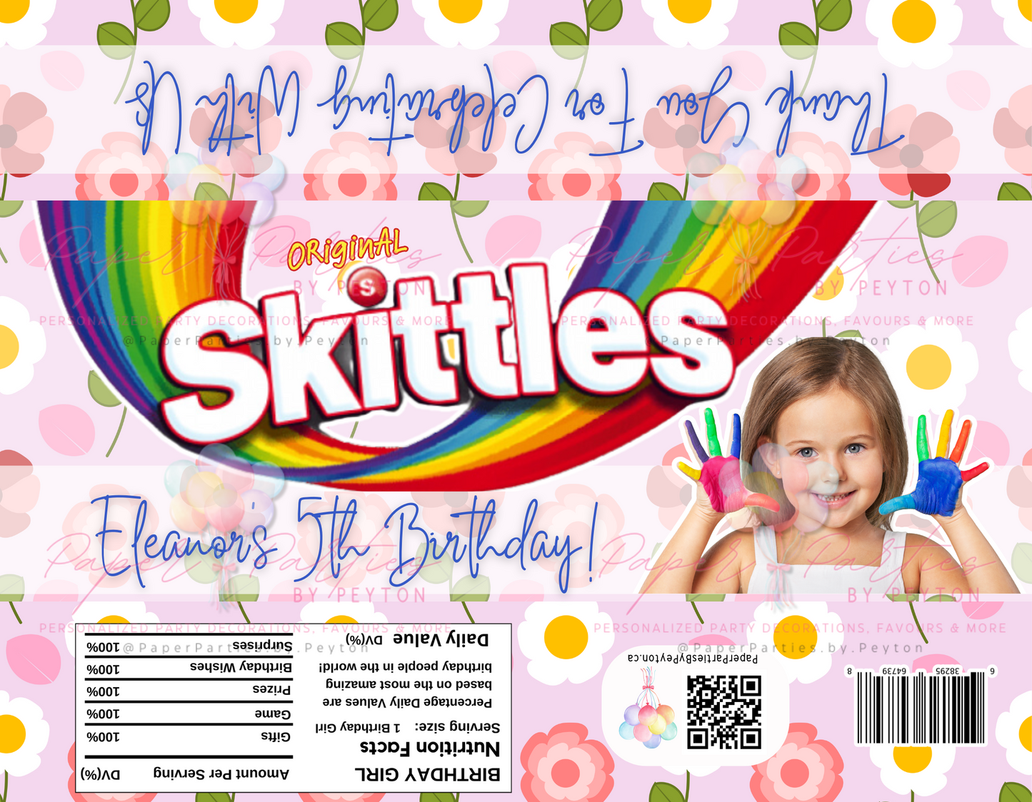 Party Favor |Skittles Bite Size Candy Custom Party Favor