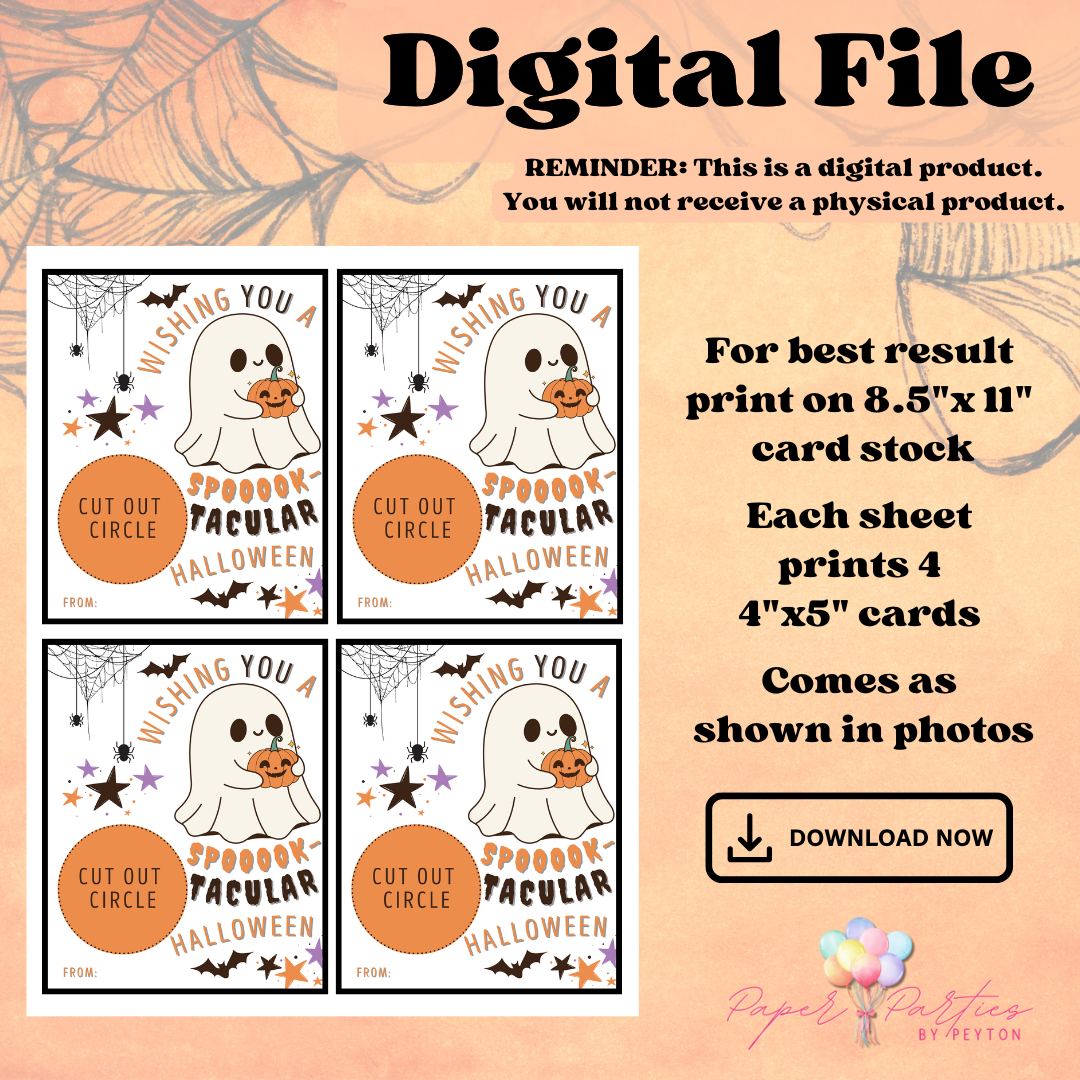 Halloween | Instant Download - Digital File - Printable - Play Doh Card - Gift Tag - Party Favor
