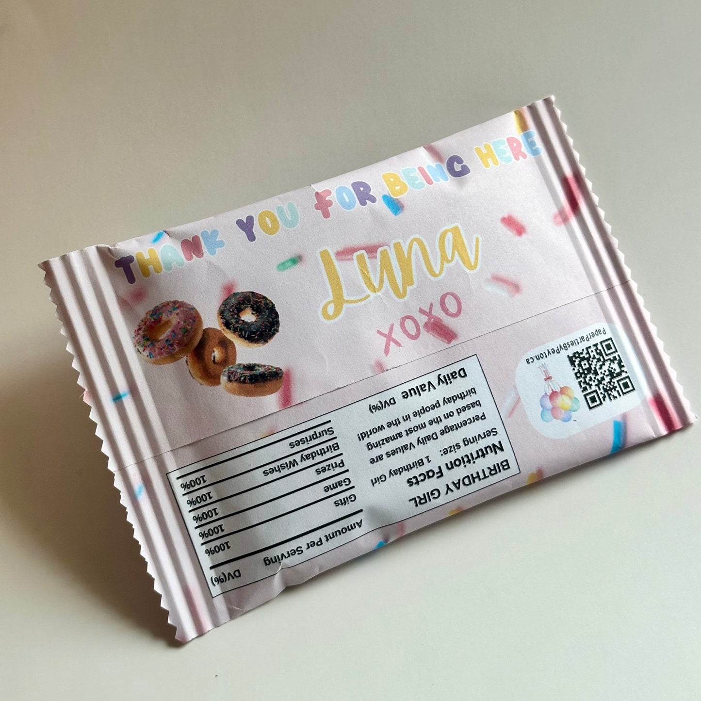 Party Favor | Custom 'Sweet One' Donut First Birthday - Chips Ahoy!