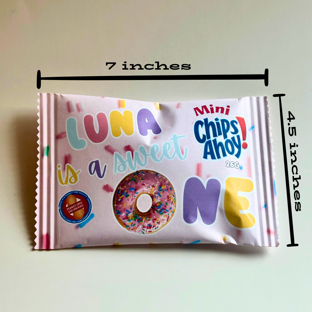 Party Favor | Custom 'Sweet One' Donut First Birthday - Chips Ahoy!
