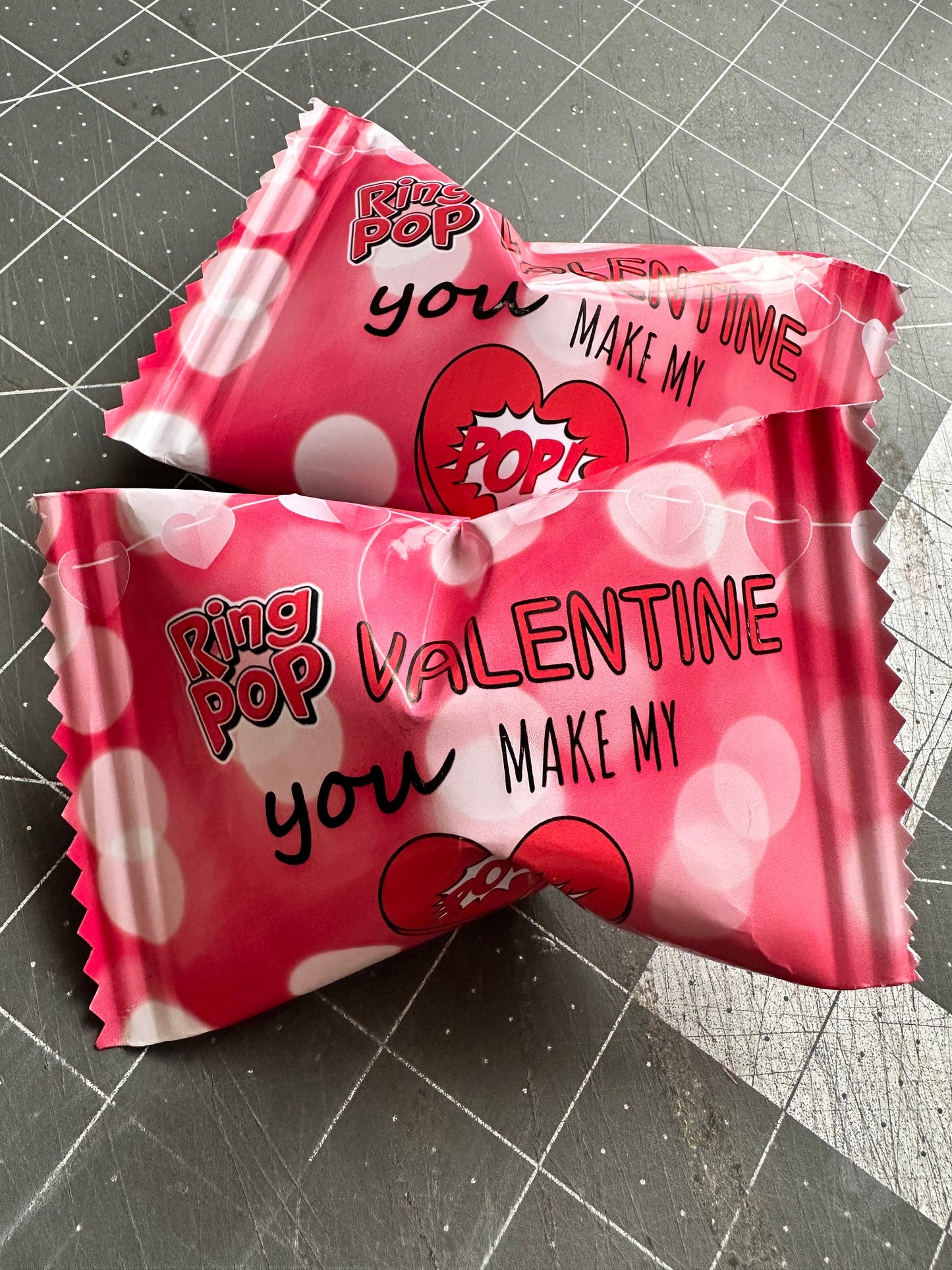 Valentine's Day | Ring Pop Valentines - Valentine You Make My Heart Pop - Candy - Treat - For Kids - Ring Pop