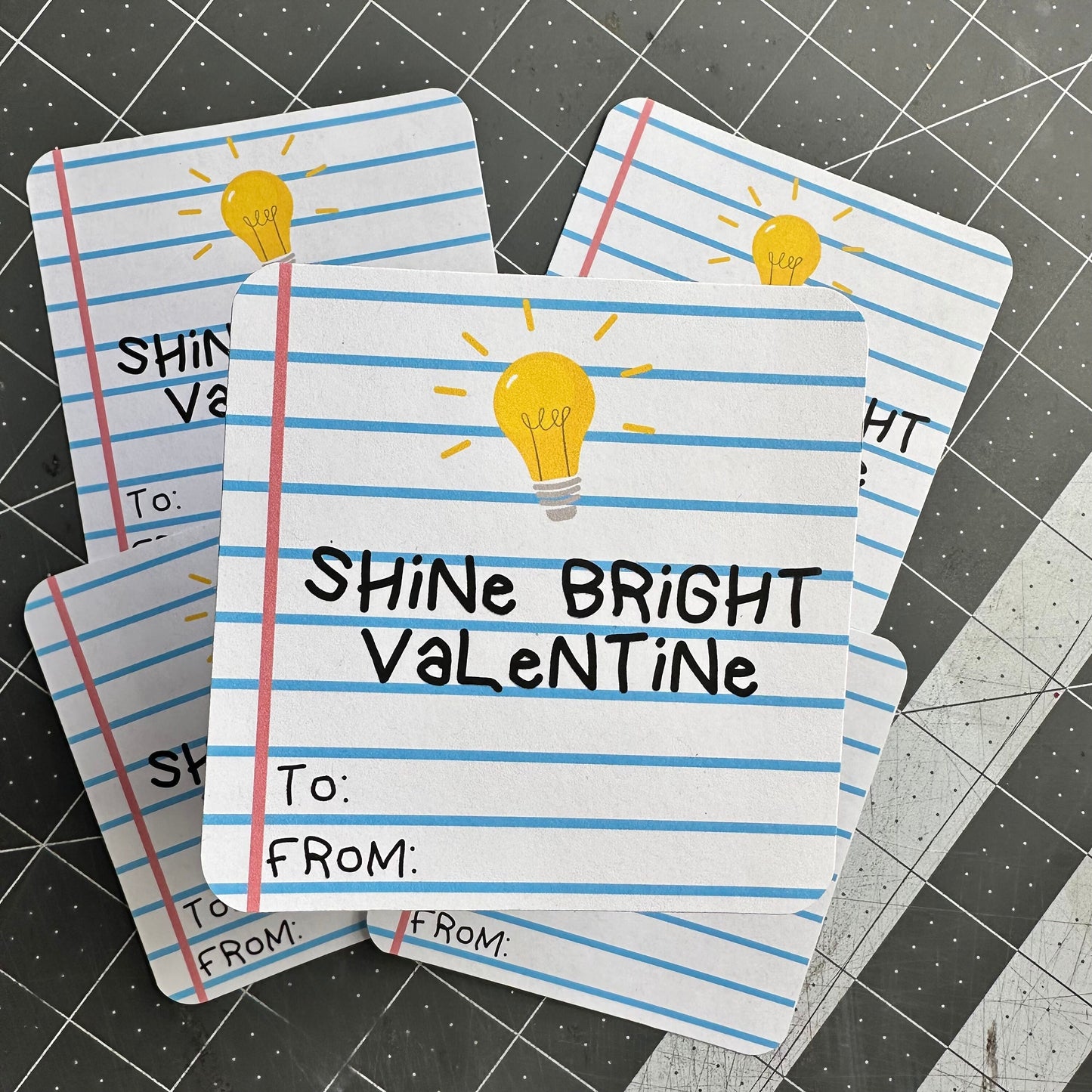 Valentine's Day | Shine Bright - Valentine's Day Card - Glow Stick - Valentine - Class - Friends - Group