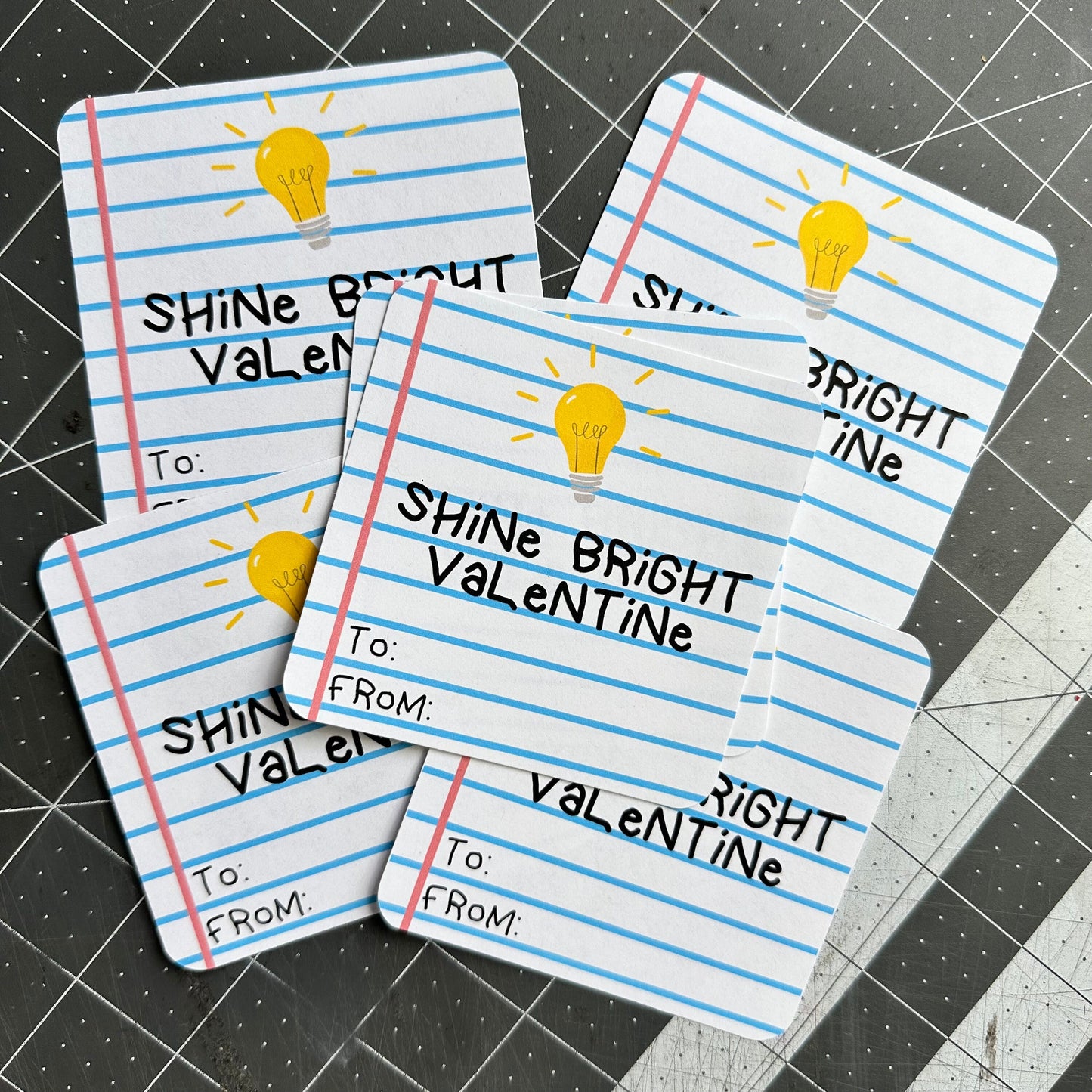 Valentine's Day | Shine Bright - Valentine's Day Card - Glow Stick - Valentine - Class - Friends - Group