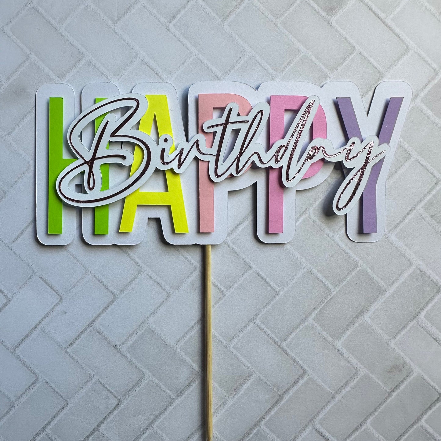 Cake Topper | Happy Birthday 3D Cake Topper