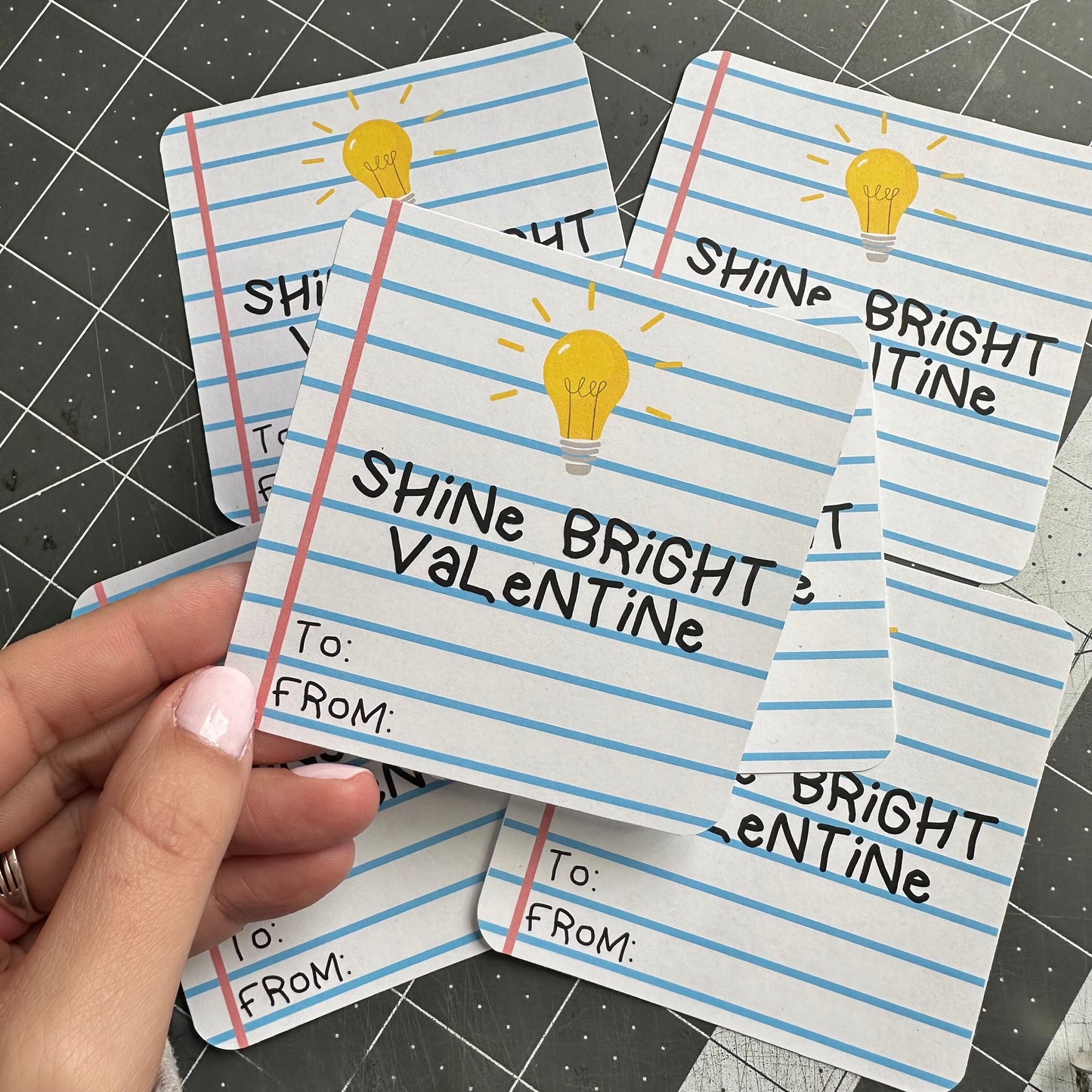 Valentine's Day | Shine Bright - Valentine's Day Card - Glow Stick - Valentine - Class - Friends - Group