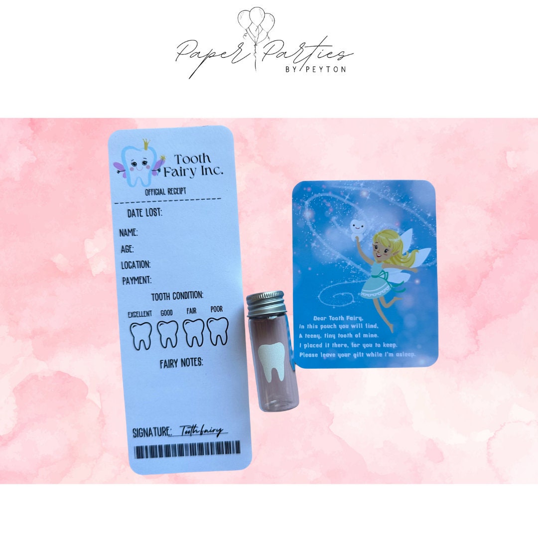 Tooth Fairy | Pouch For The Tooth Fairy - π¦· - Tooth Keepsake with Official Tooth Receipt & Poem