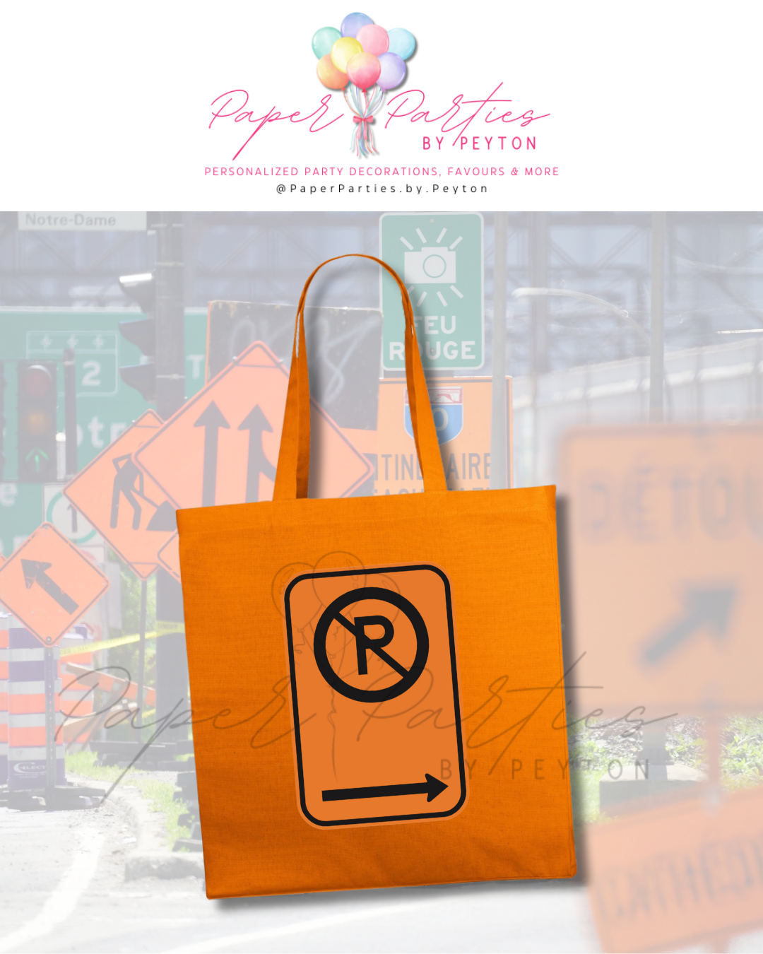 Tote Bag | Construction Zone - Work Signs | Montréal