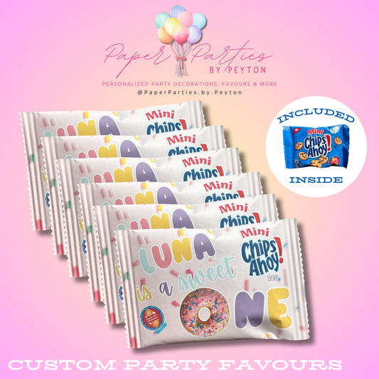 Party Favor | Custom 'Sweet One' Donut First Birthday - Chips Ahoy!