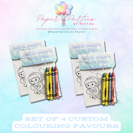 Party Favor | Custom Mermaid Themed Colouring Kit