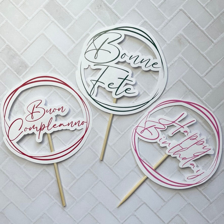 Cake Topper | 4" Custom Happy Birthday
