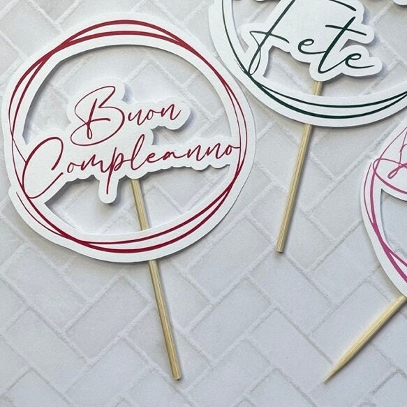 Cake Topper | 4" Custom Happy Birthday