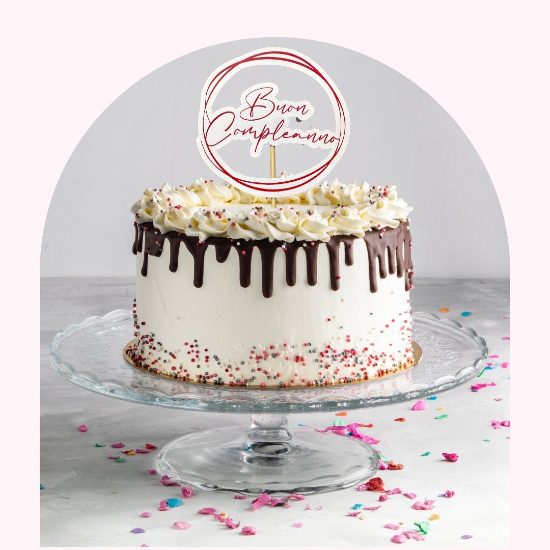 Cake Topper | 4" Custom Buon Compleanno