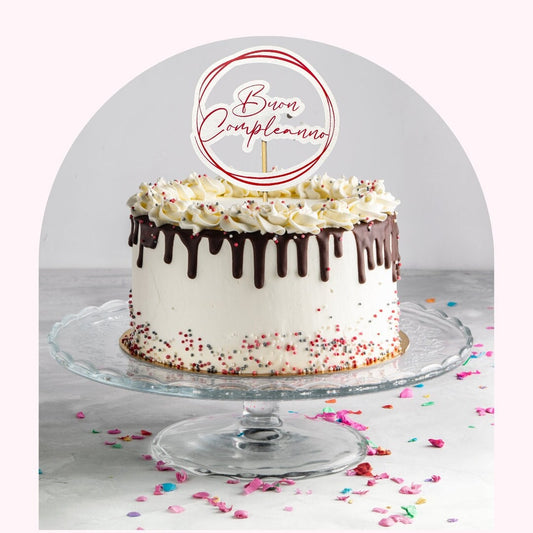 Cake Topper | 4" Custom Buon Compleanno