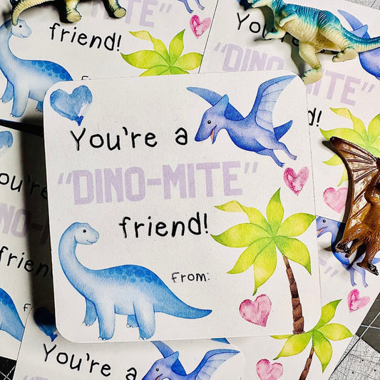 Valentine's Day | You’re a Dino-Mite Friend -Dinosaur Valentine's Day Card