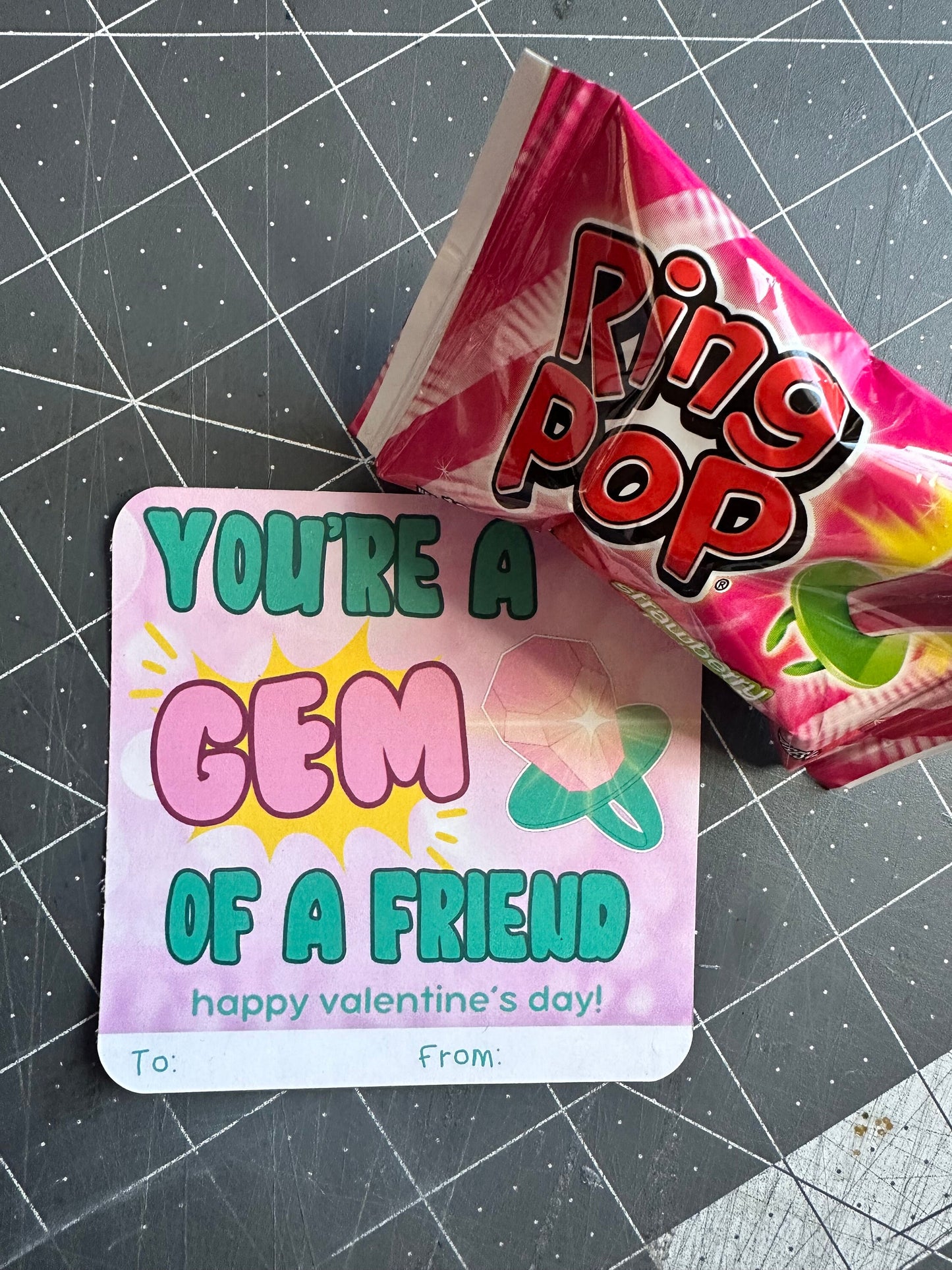Valentine's Day | Ring Pop You're A Gem - Valentine Card