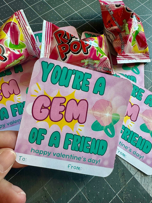Valentine's Day | Ring Pop You're A Gem - Valentine Card