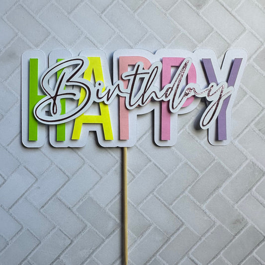 Cake Topper | Happy Birthday 3D Cake Topper