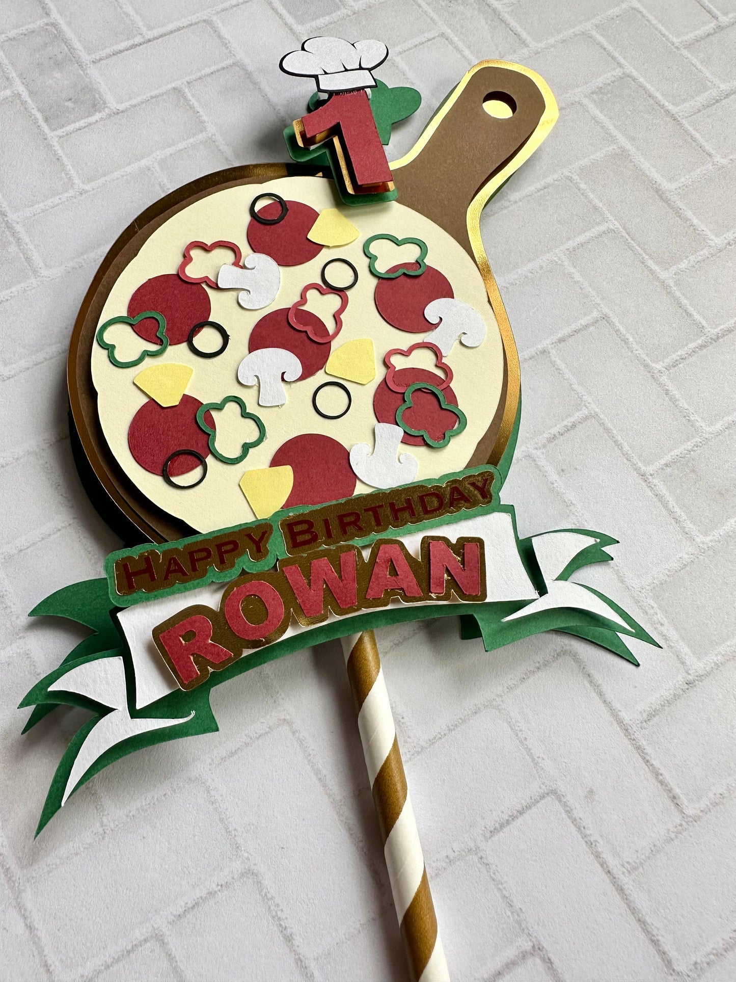 Cake Topper | Pizza Party 3D Cake Topper