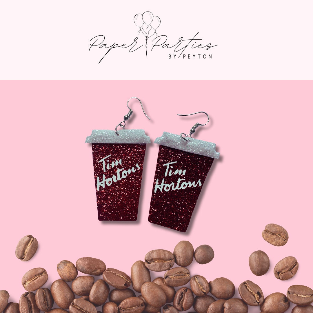 Earrings | Glitter Take Out Coffee Cup Earrings