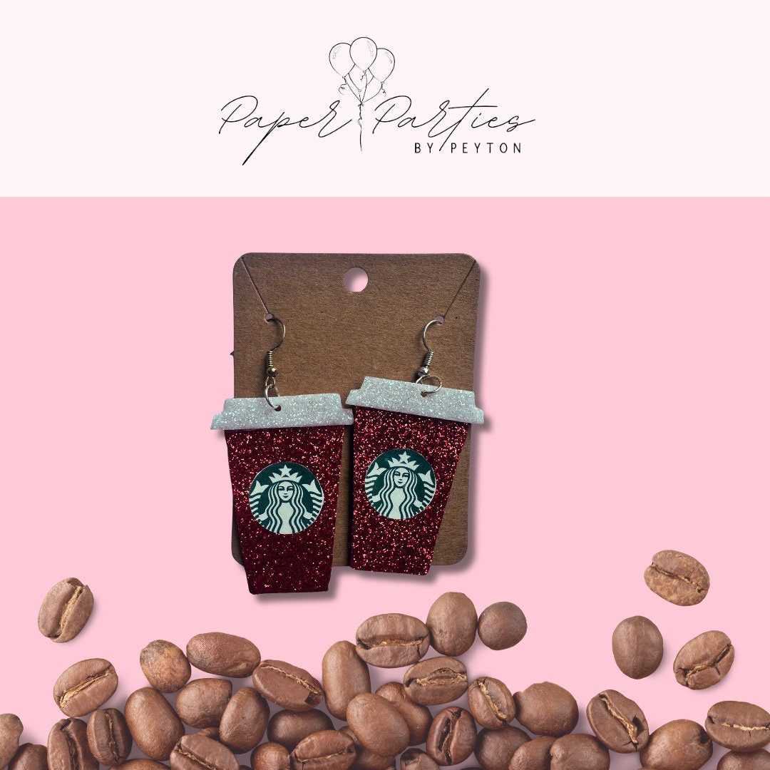 Earrings | Glitter Take Out Coffee Cup Earrings
