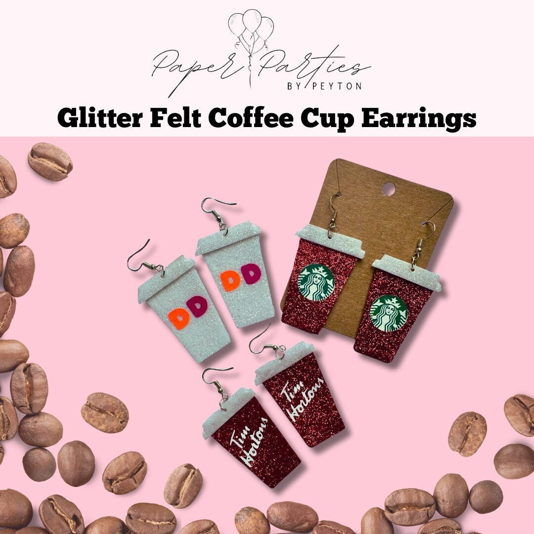 Earrings | Glitter Take Out Coffee Cup Earrings