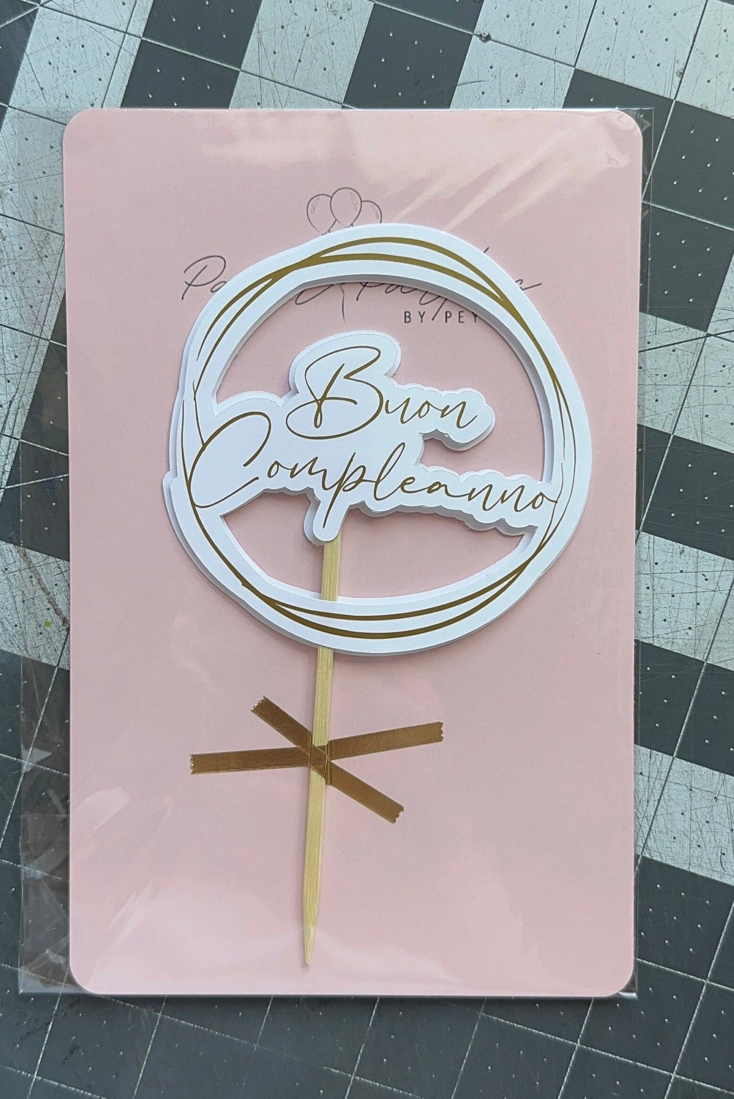Cake Topper | 4" Custom Buon Compleanno