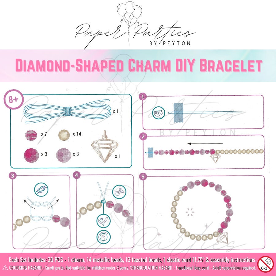 DIY Bracelet | Birthday Party Loot Bag Favors | Bead Bracelet For Kid's Parties | Jewelry