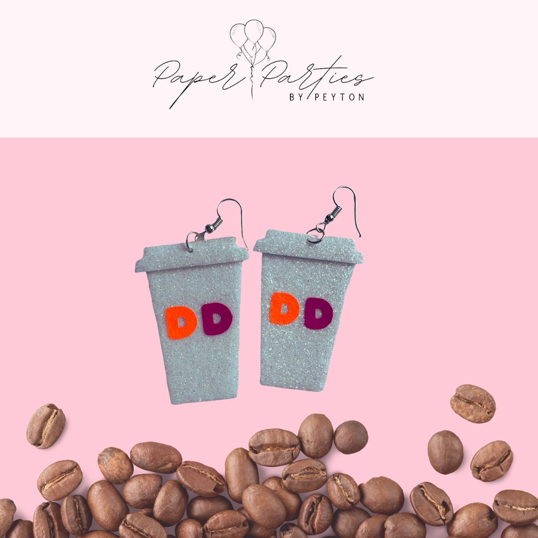 Earrings | Glitter Take Out Coffee Cup Earrings